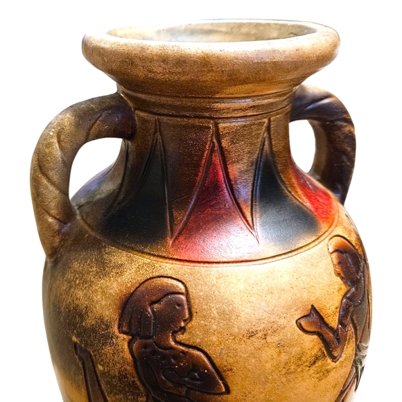 VTG Japanese Vase with Classical Motif Lions 9” Ceramic Urn 1950s-1970s Japan - Picture 11 of 14